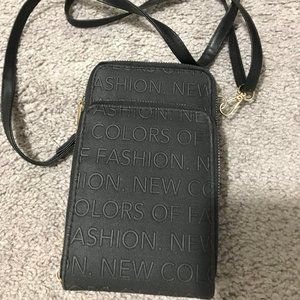 Leather Crossbody Cellphone Bag Colour Black